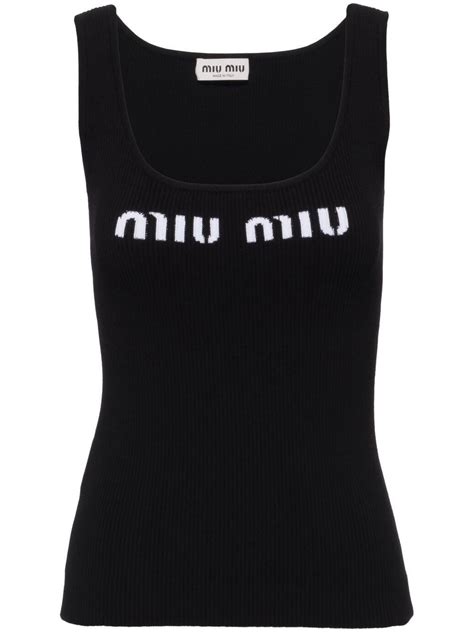 miu miu sleeveless top|Miu Miu Sleeveless and tank tops for Women .